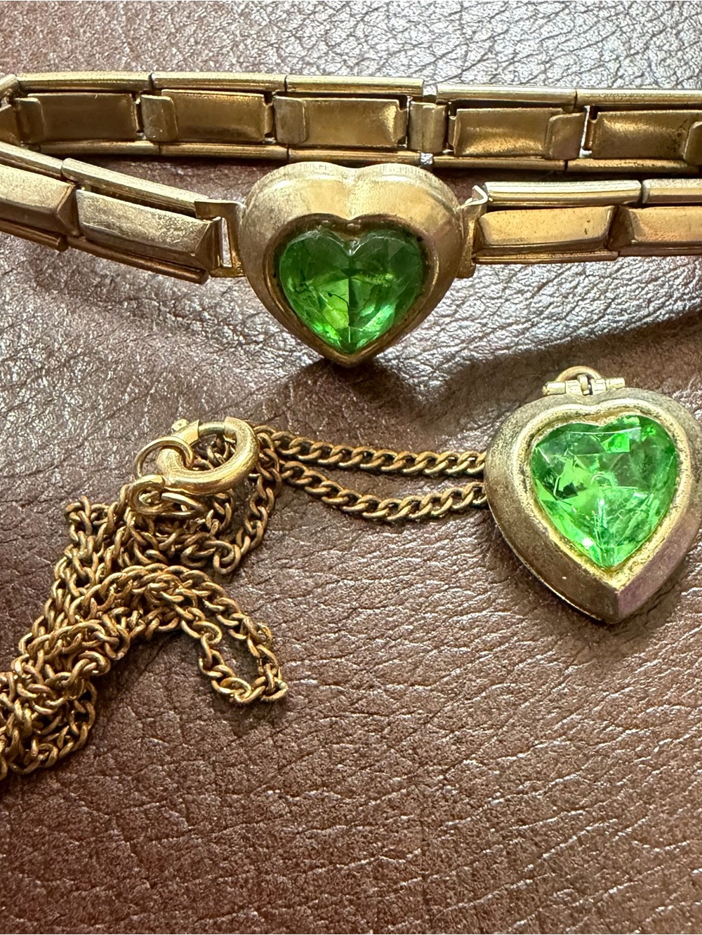 Vintage 1940s Child Sweetheart Bracelet & Necklace